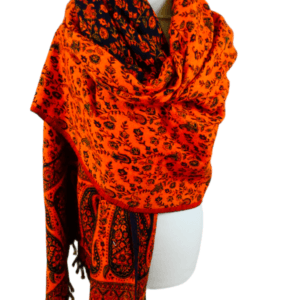 Yakwol Omslagdoek -  Blauw, Oranje