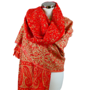 Yakwol Omslagdoek -  Rood, Zand