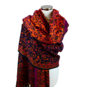 Yakwol Omslagdoek -  Blauw, Paars, Oranje