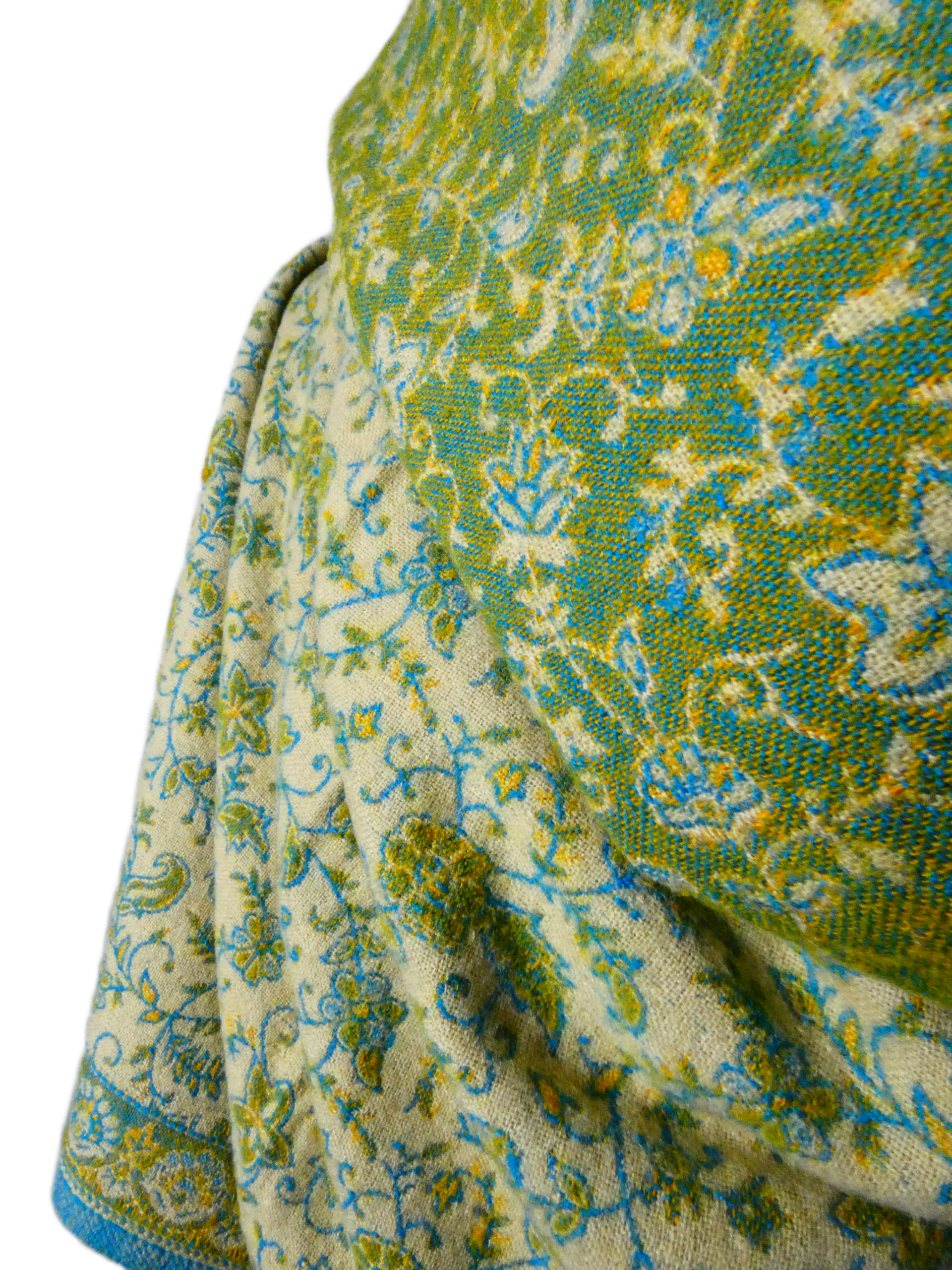 Yakwol Omslagdoek - Groen, Olijf, Oker, Zand - Afbeelding 9