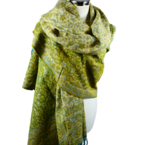 Yakwol Omslagdoek - Groen, Olijf, Oker, Zand