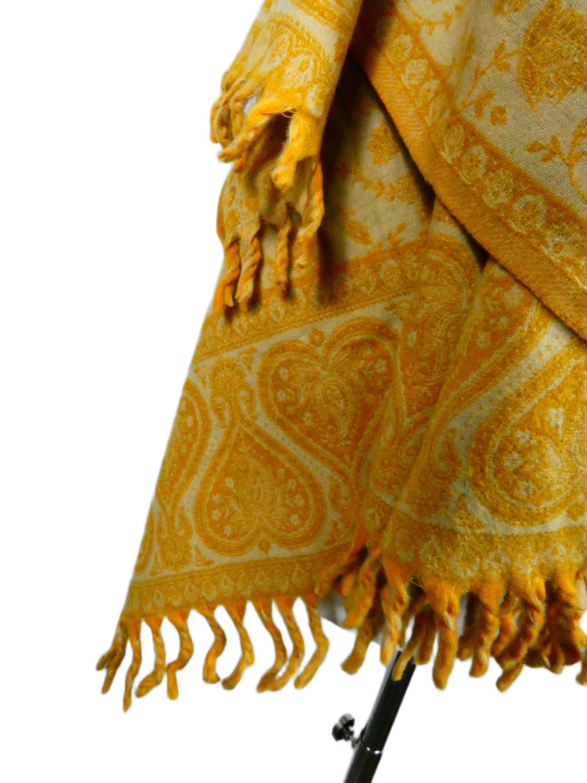 Yakwol Omslagdoek - Geel, Oker, Zand - Afbeelding 3