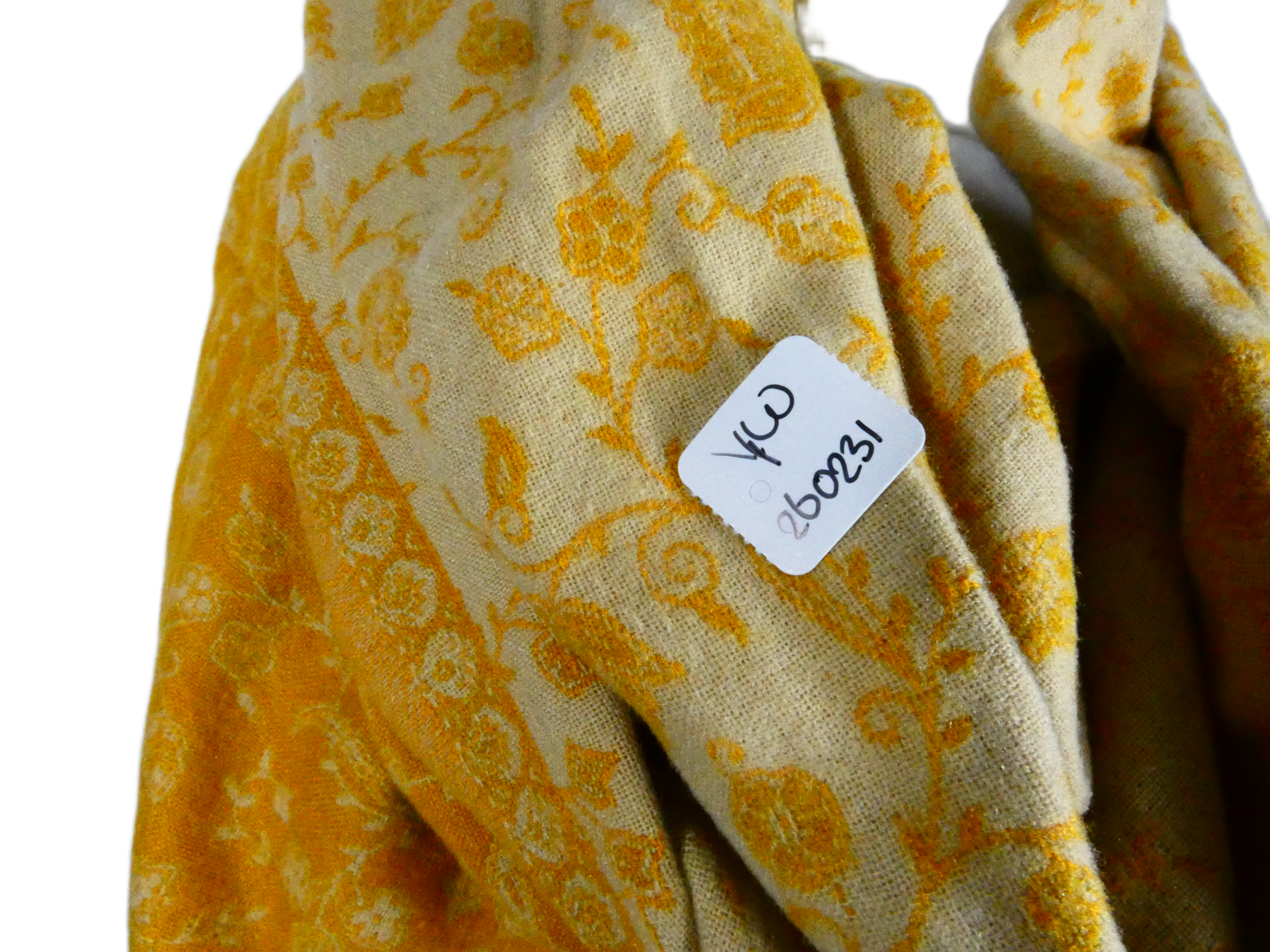 Yakwol Omslagdoek - Geel, Oker, Zand - Afbeelding 4