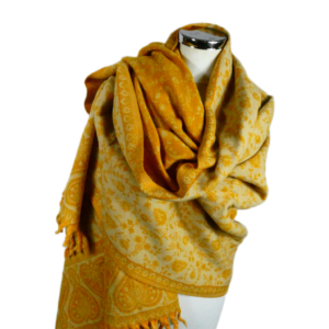 Yakwol Omslagdoek -  Geel, Oker, Zand