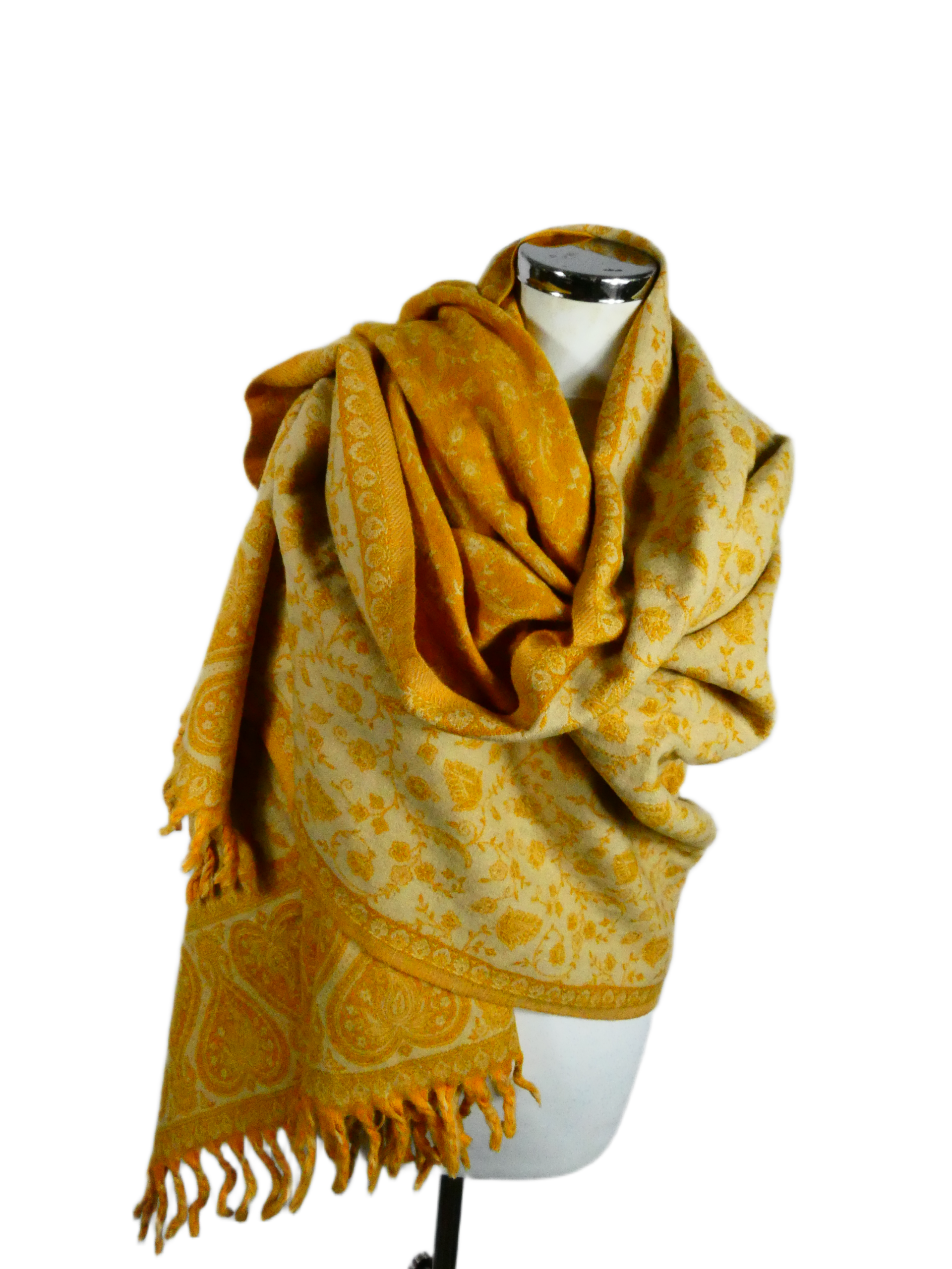 Yakwol Omslagdoek - Geel, Oker, Zand