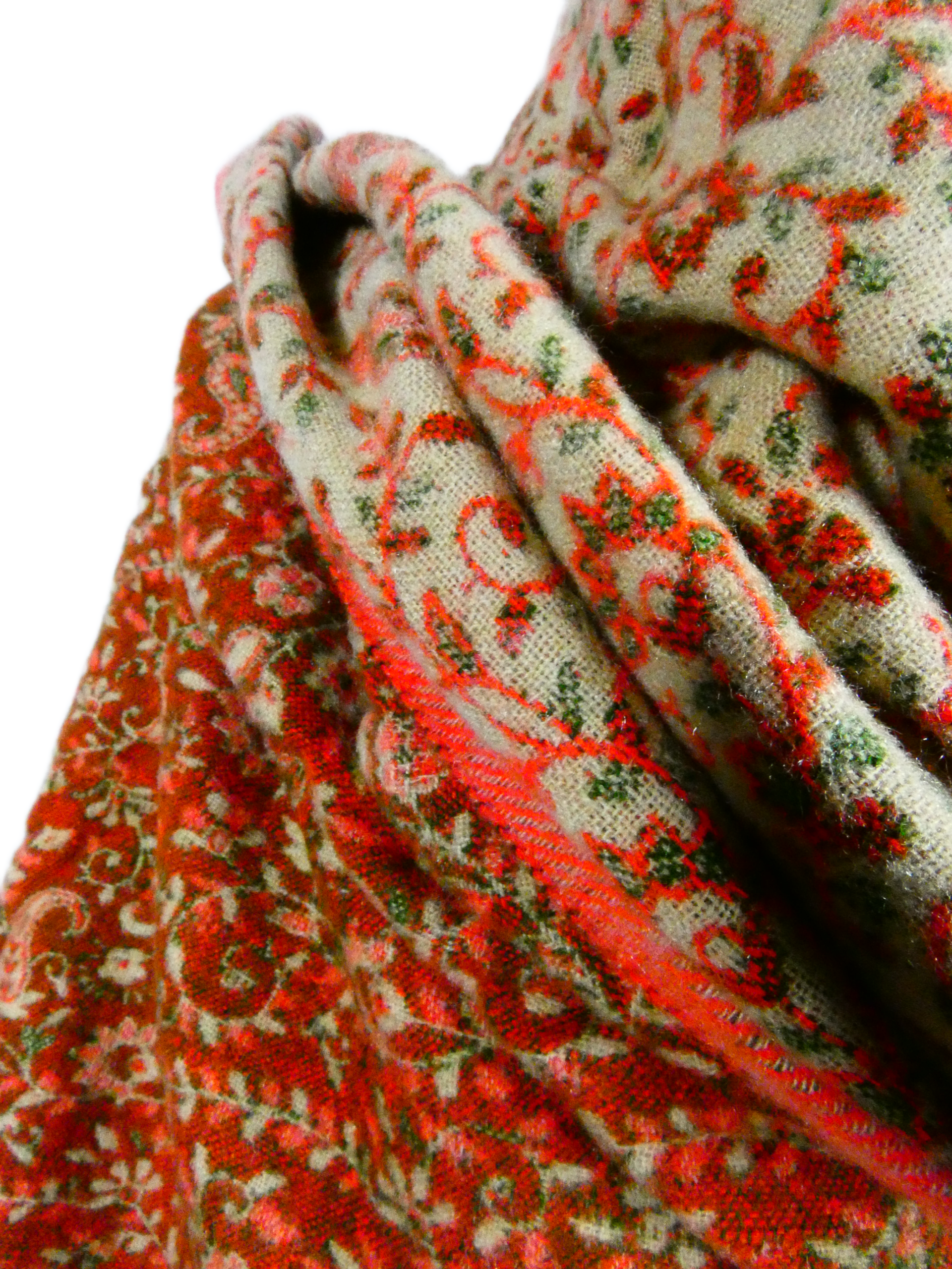 Yakwol Omslagdoek - Groen, Oranje, Zand - Afbeelding 7