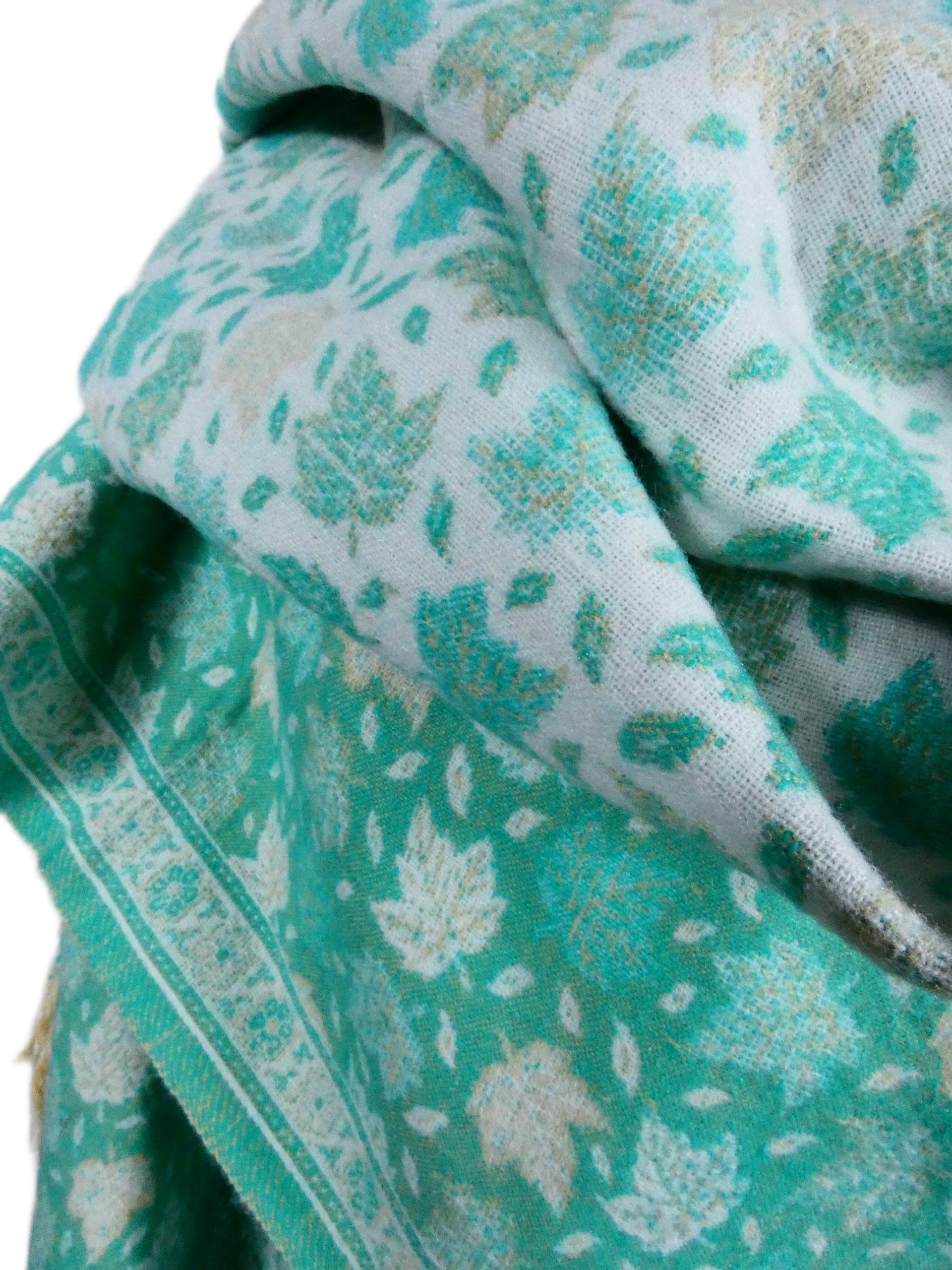 Yakwol Omslagdoek - Mint, Wit, Zand - Afbeelding 5