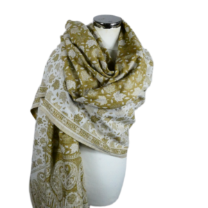 Yakwol Omslagdoek - Bruin, Wit, Zand