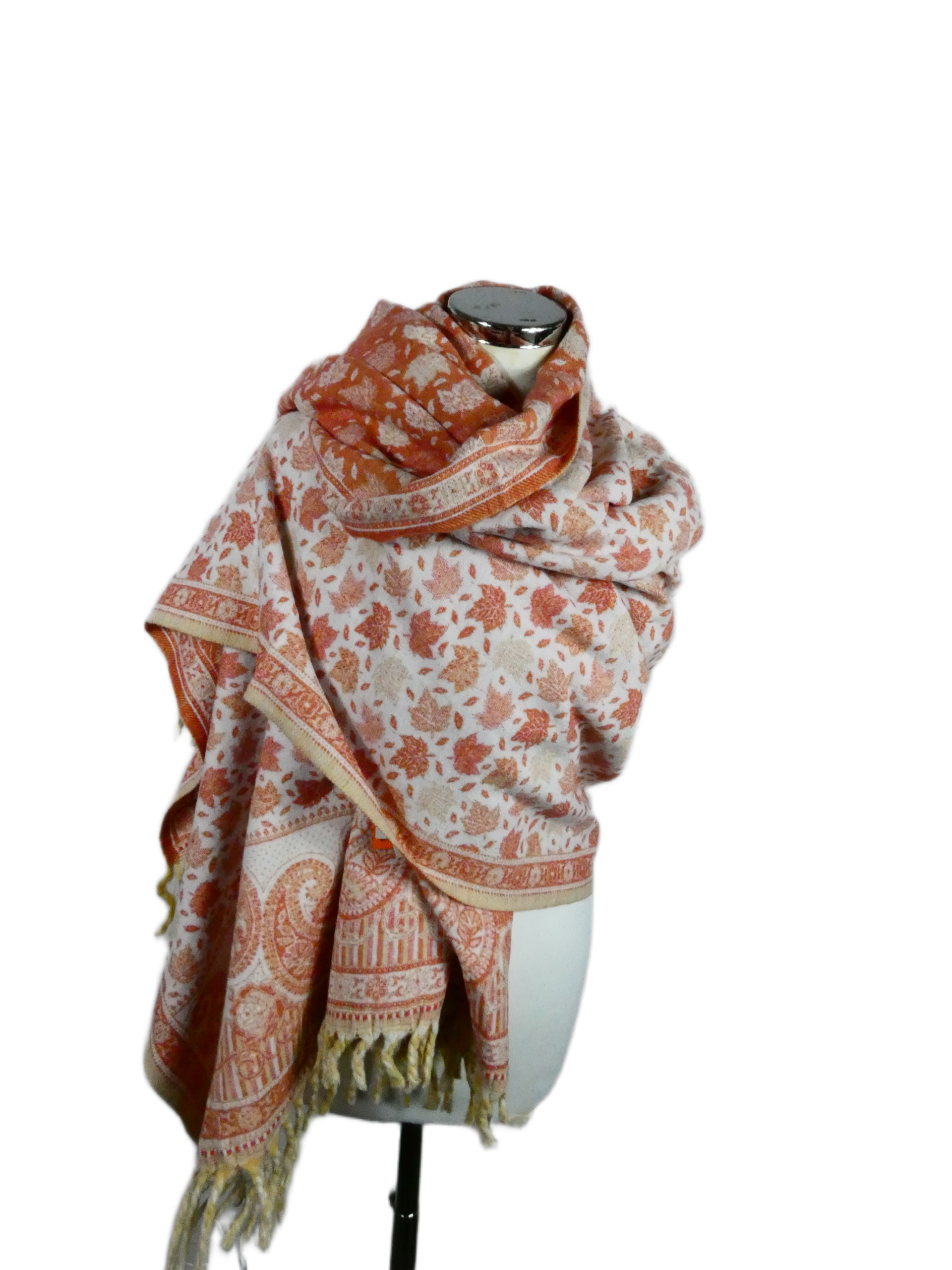 Yakwol Omslagdoek - Peach, Roze, Zalm, Wit, Zand - Afbeelding 6