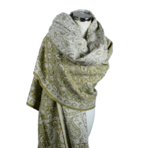 Yakwol Omslagdoek - Bruin, Wit, Zand