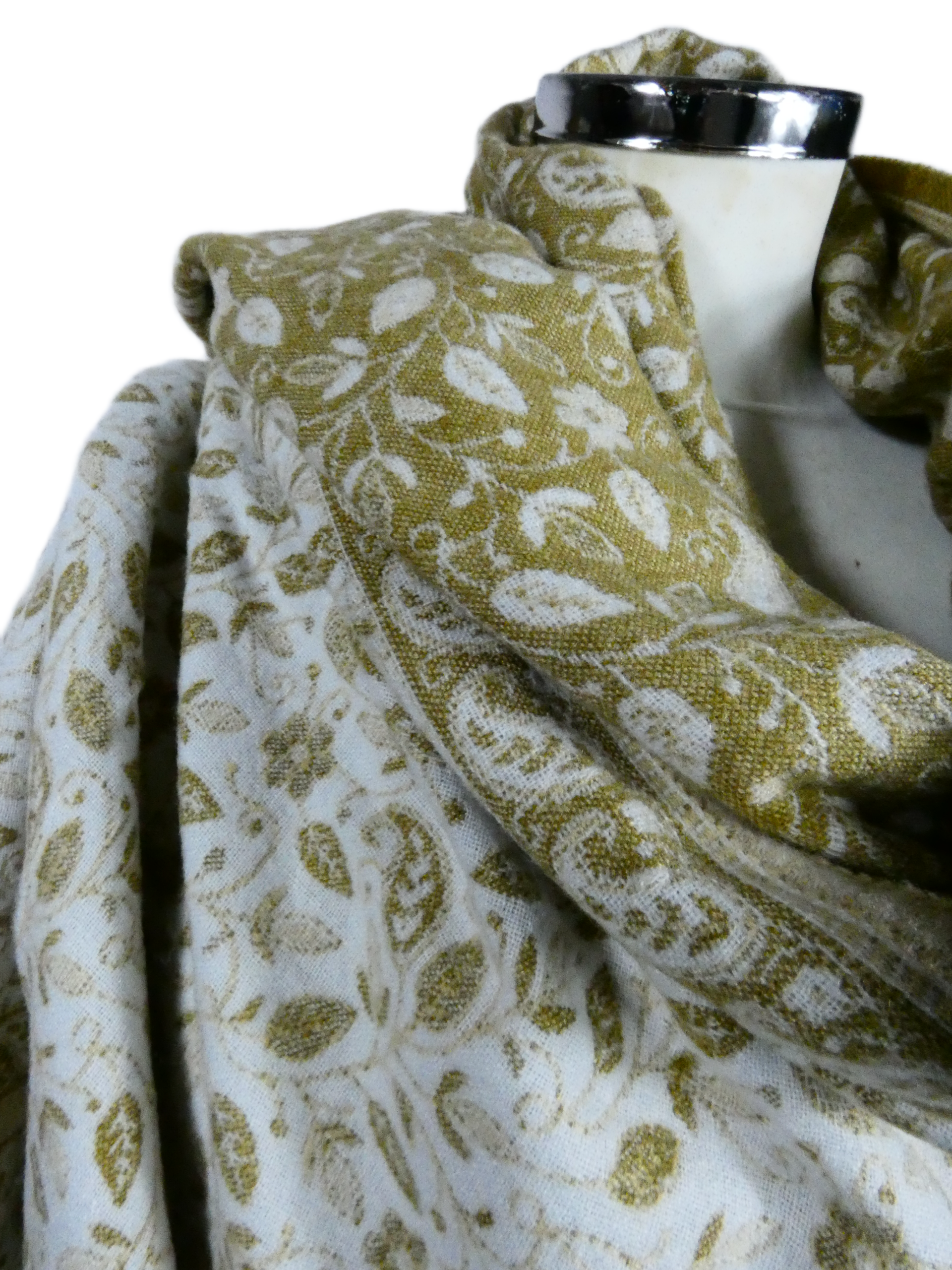 Yakwol Omslagdoek - Bruin, Wit, Zand - Afbeelding 3