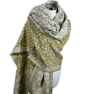 Yakwol Omslagdoek - Bruin, Wit, Zand