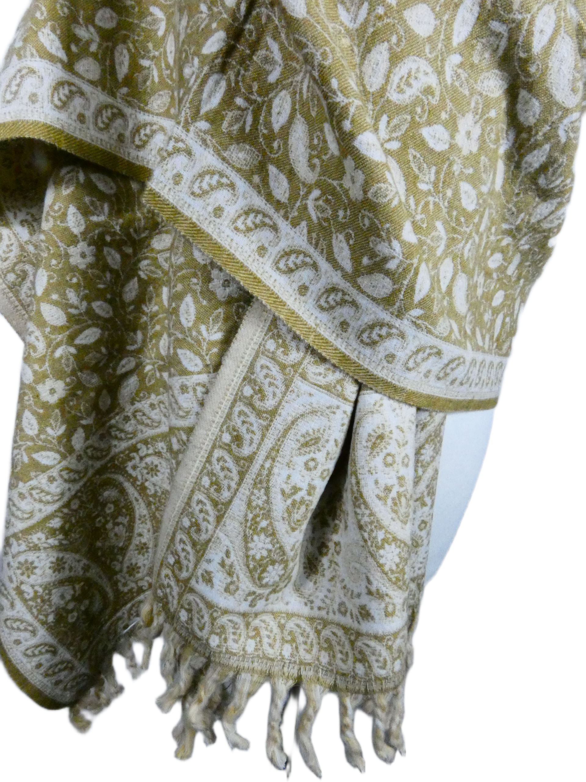 Yakwol Omslagdoek - Bruin, Wit, Zand - Afbeelding 9