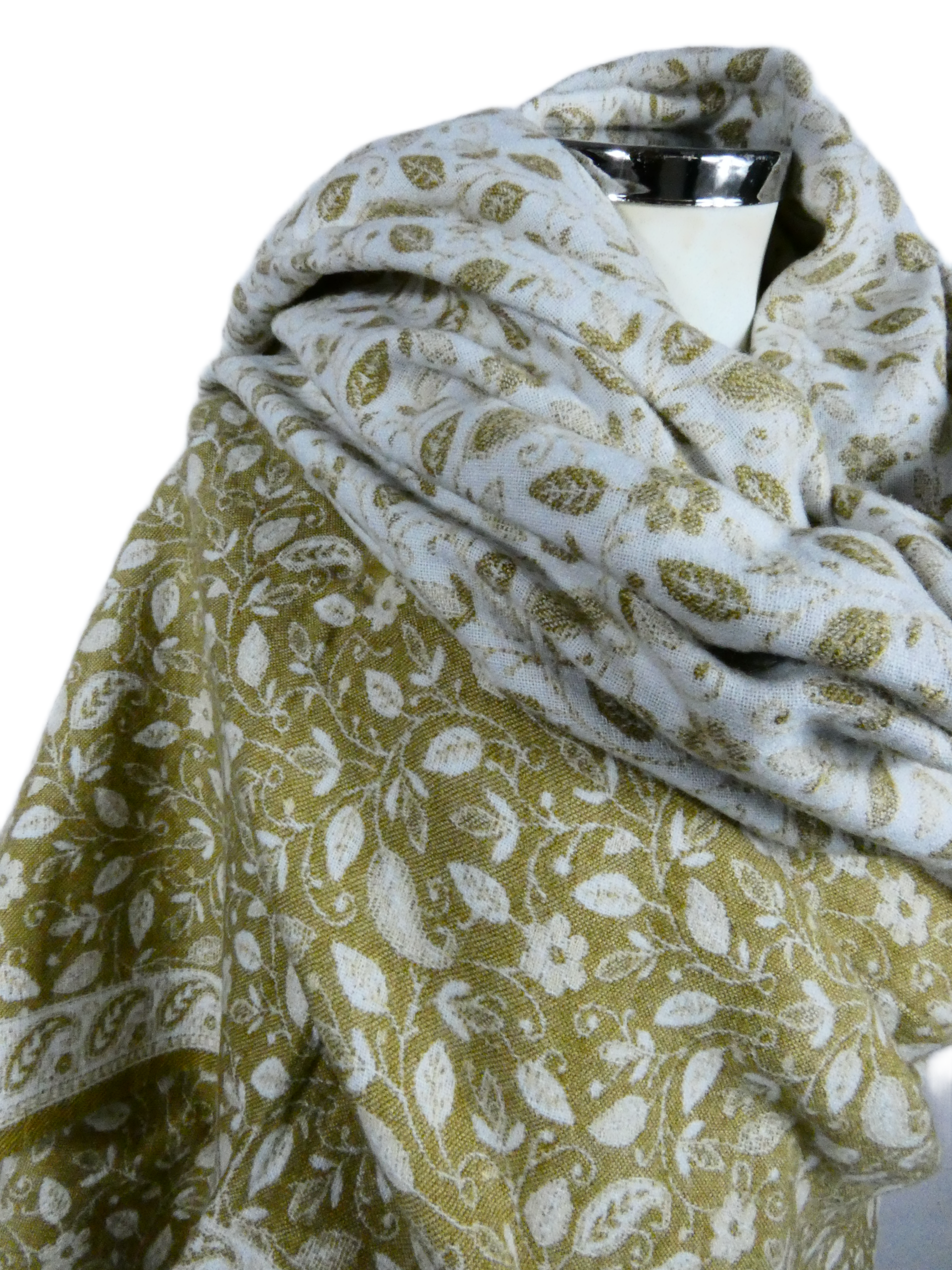 Yakwol Omslagdoek - Bruin, Wit, Zand - Afbeelding 8