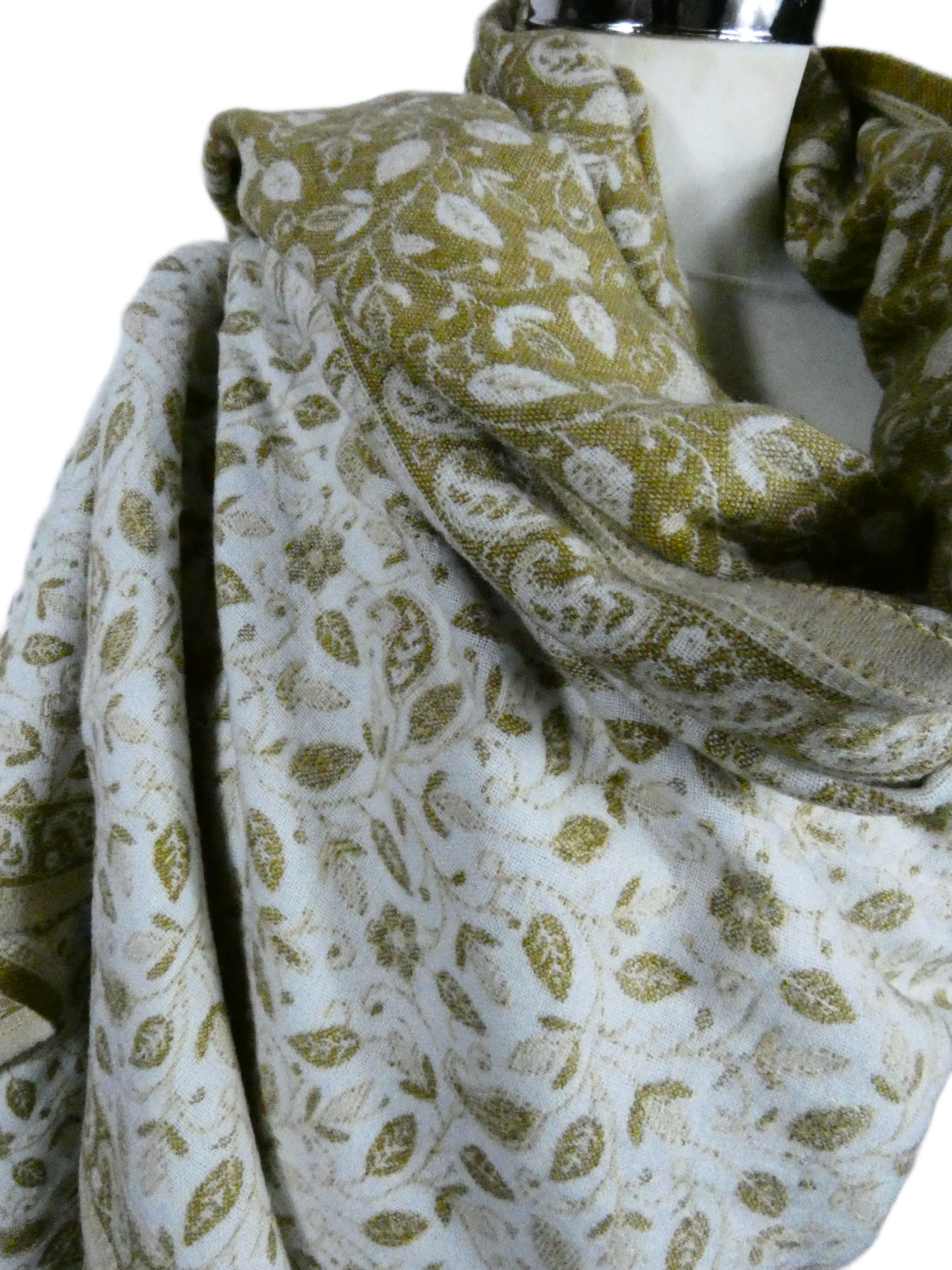 Yakwol Omslagdoek - Bruin, Wit, Zand - Afbeelding 5