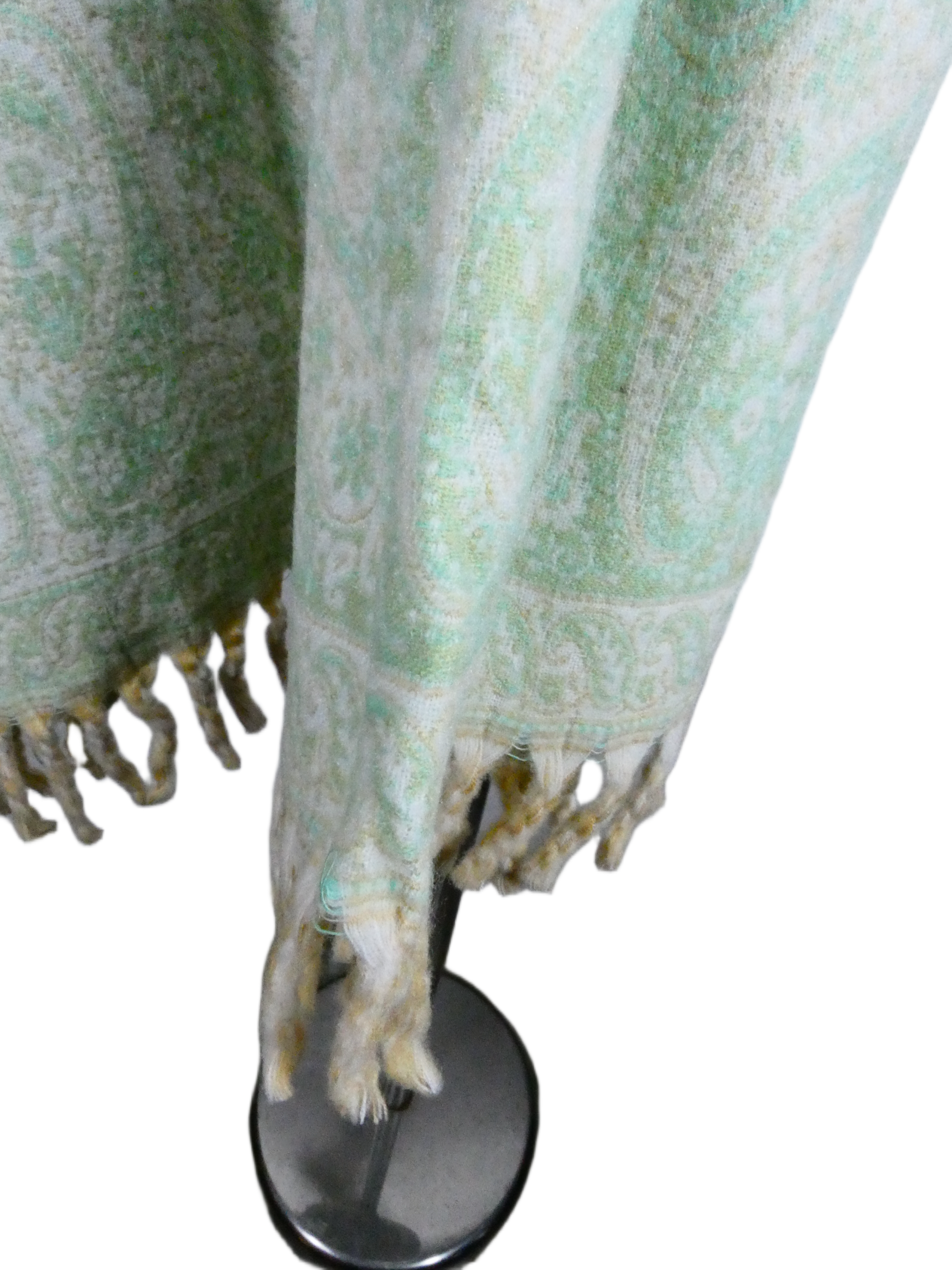 Yakwol Omslagdoek - Mint, Olijf, Wit, Zand - Afbeelding 3