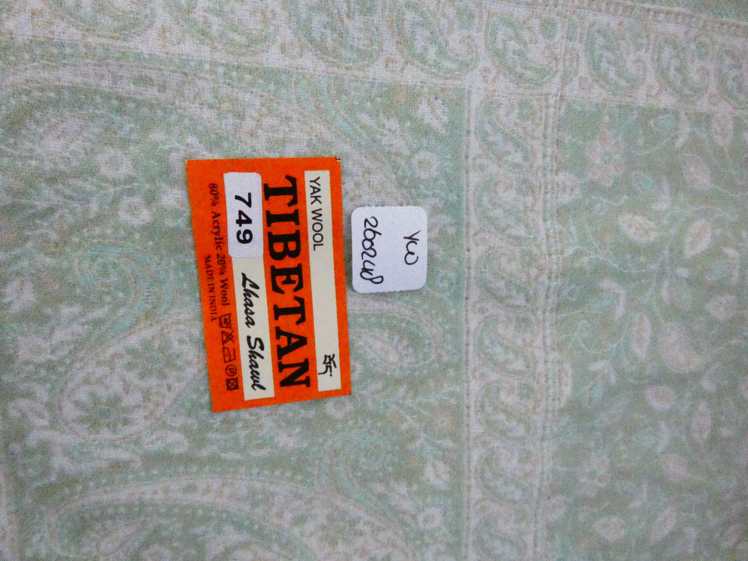 Yakwol Omslagdoek - Mint, Olijf, Wit, Zand - Afbeelding 11