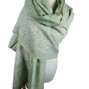 Yakwol Omslagdoek - Mint, Olijf, Wit, Zand