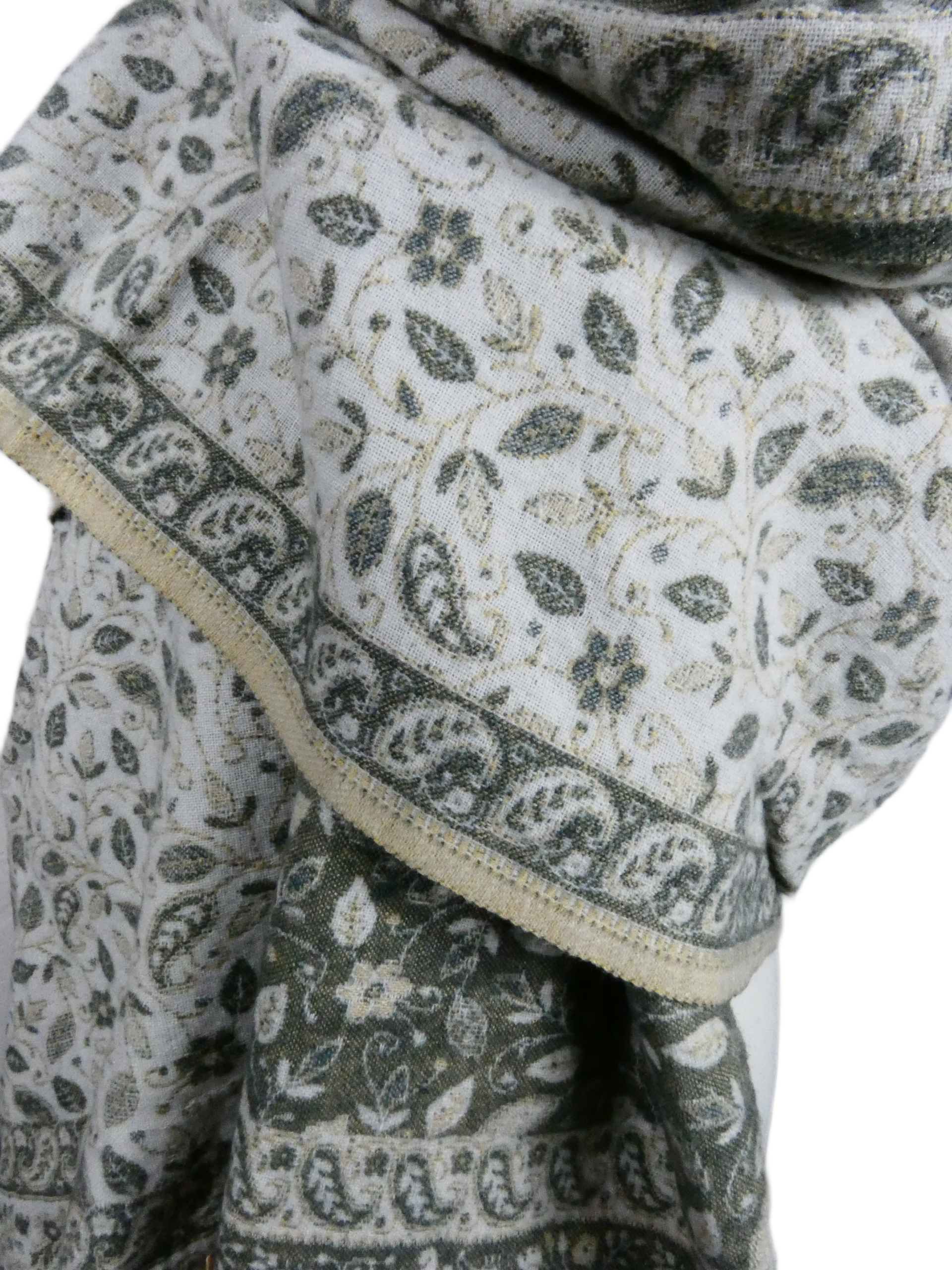 Yakwol Omslagdoek - Grijs, Wit, Zand - Afbeelding 3