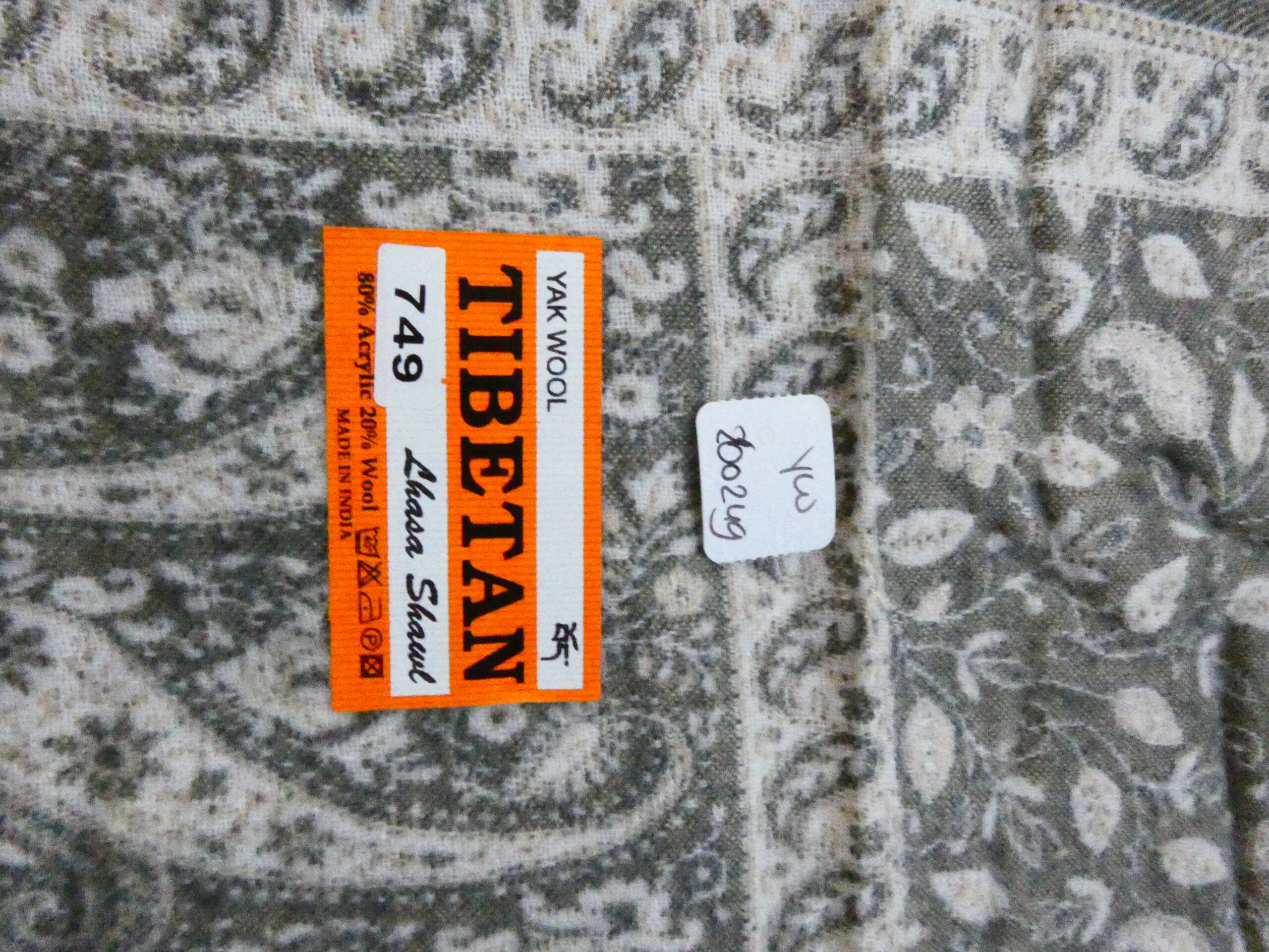 Yakwol Omslagdoek - Grijs, Wit, Zand - Afbeelding 12