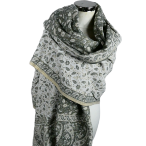 Yakwol Omslagdoek - Grijs, Wit, Zand