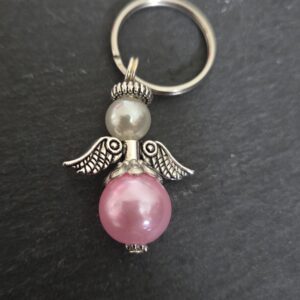 Beschermengel met sleutelring, Roze