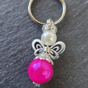 Beschermengel met sleutelring, Pink, Roze