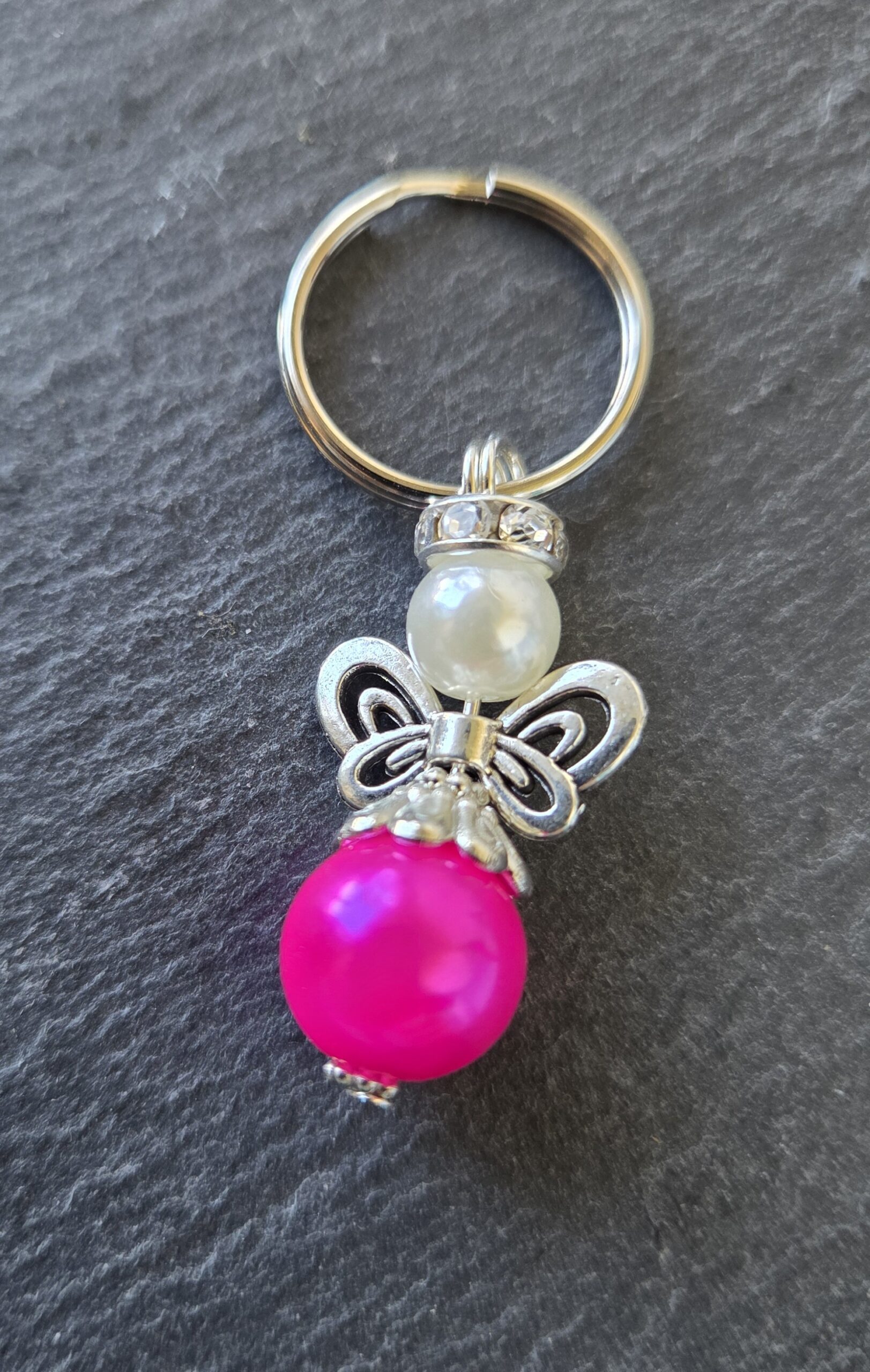 Beschermengel met sleutelring, Pink, Roze