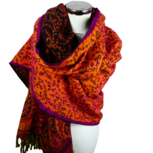 Yakwol Omslagdoek - Oranje, Paars, Zwart