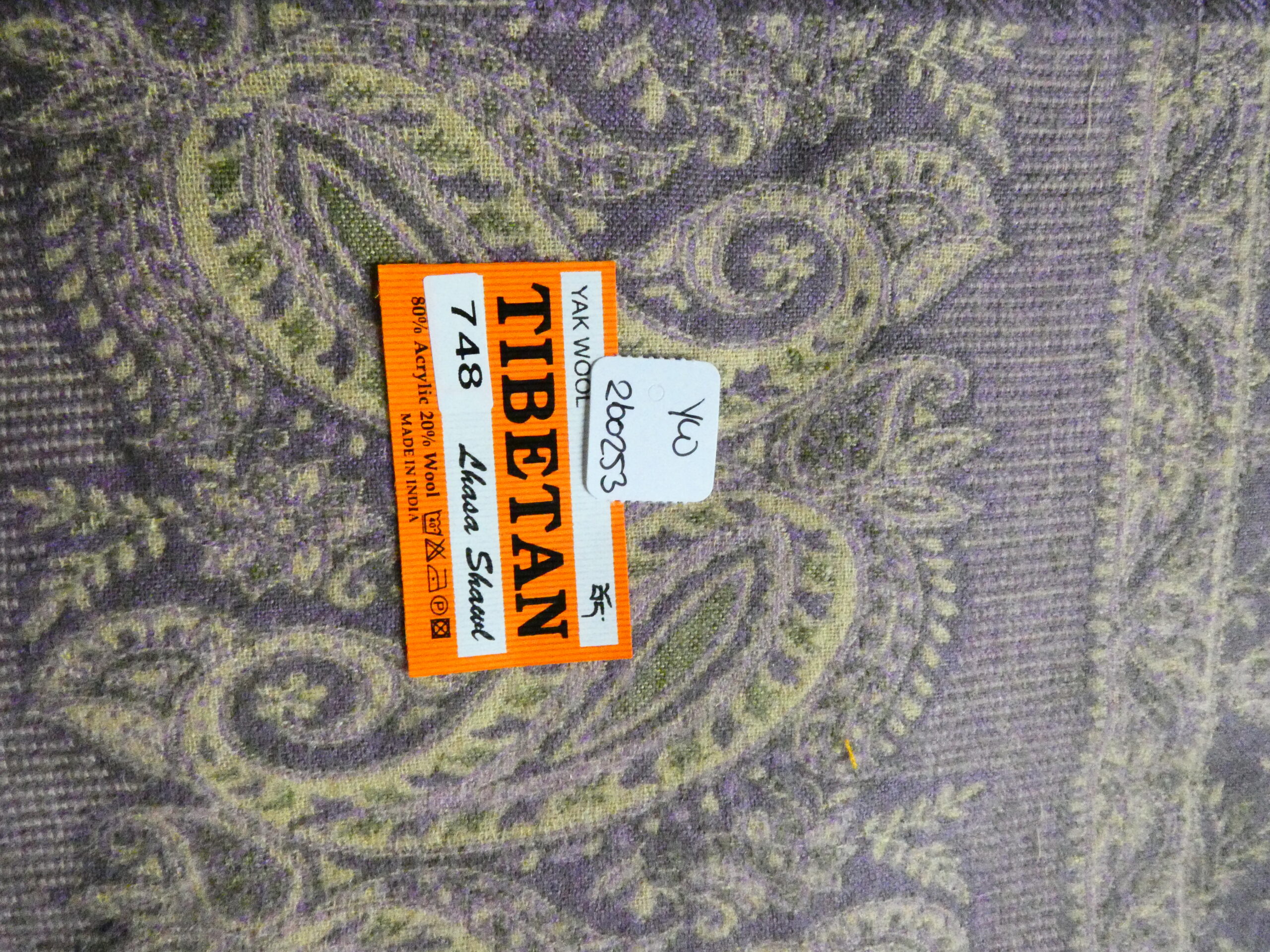 Yakwol Omslagdoek - Paars, Zand - Afbeelding 4