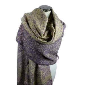 Yakwol Omslagdoek - Paars, Zand