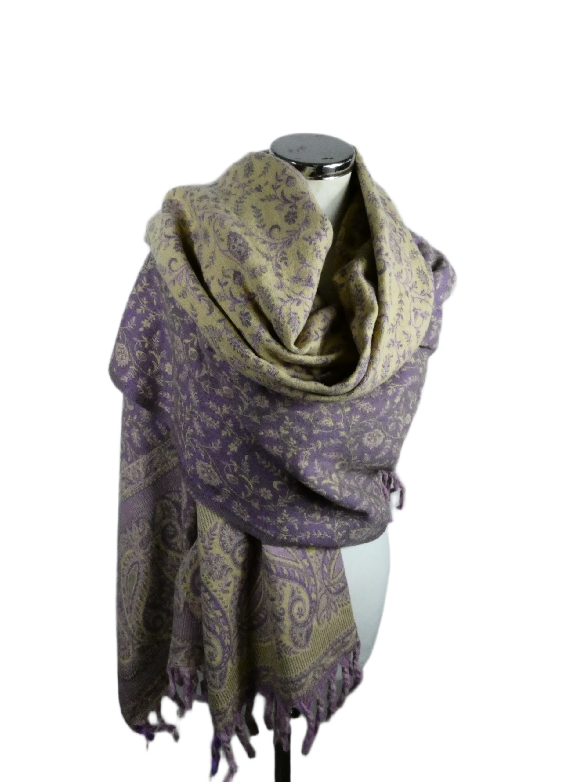 Yakwol Omslagdoek - Paars, Zand