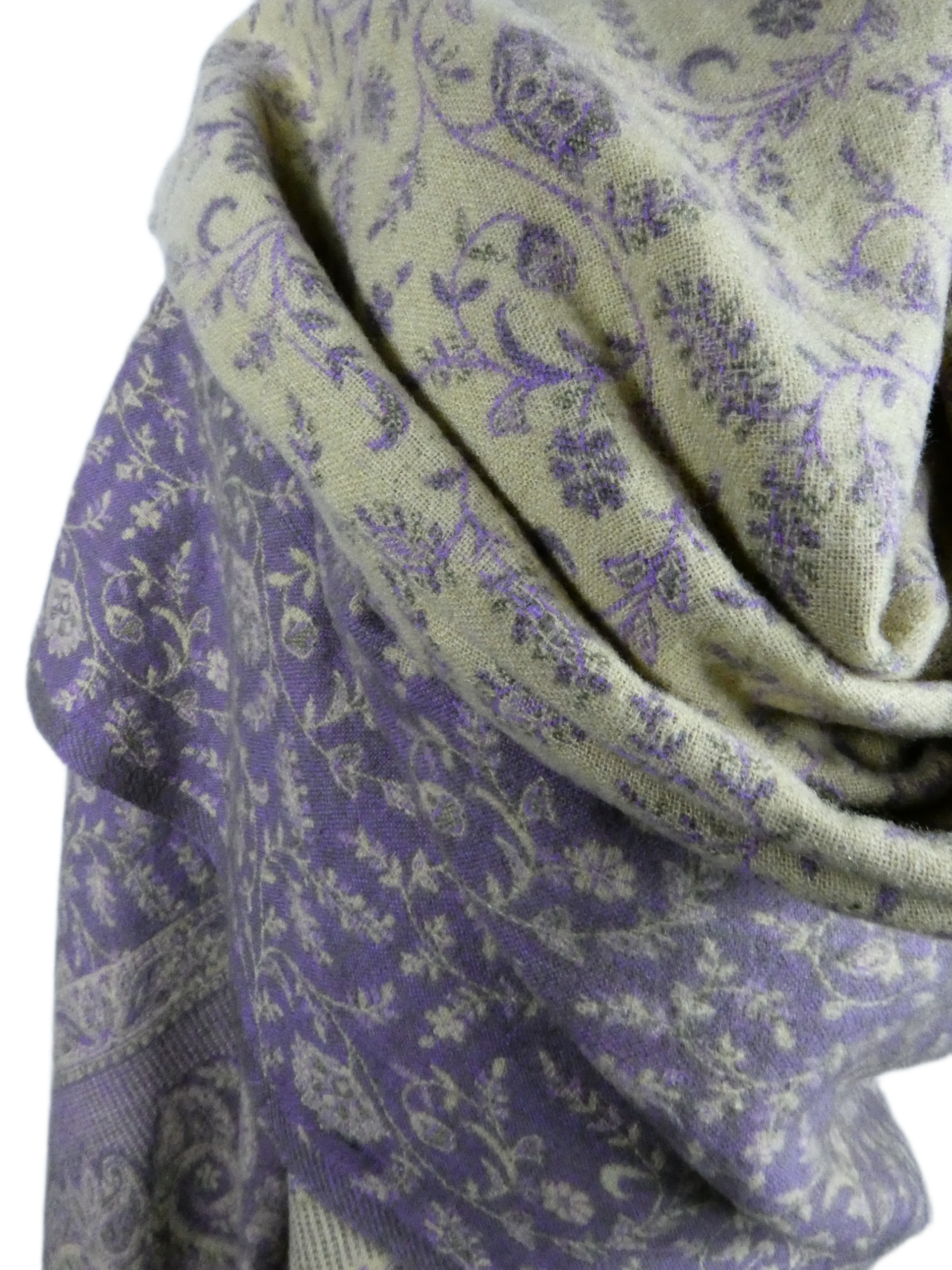 Yakwol Omslagdoek - Paars, Zand - Afbeelding 6