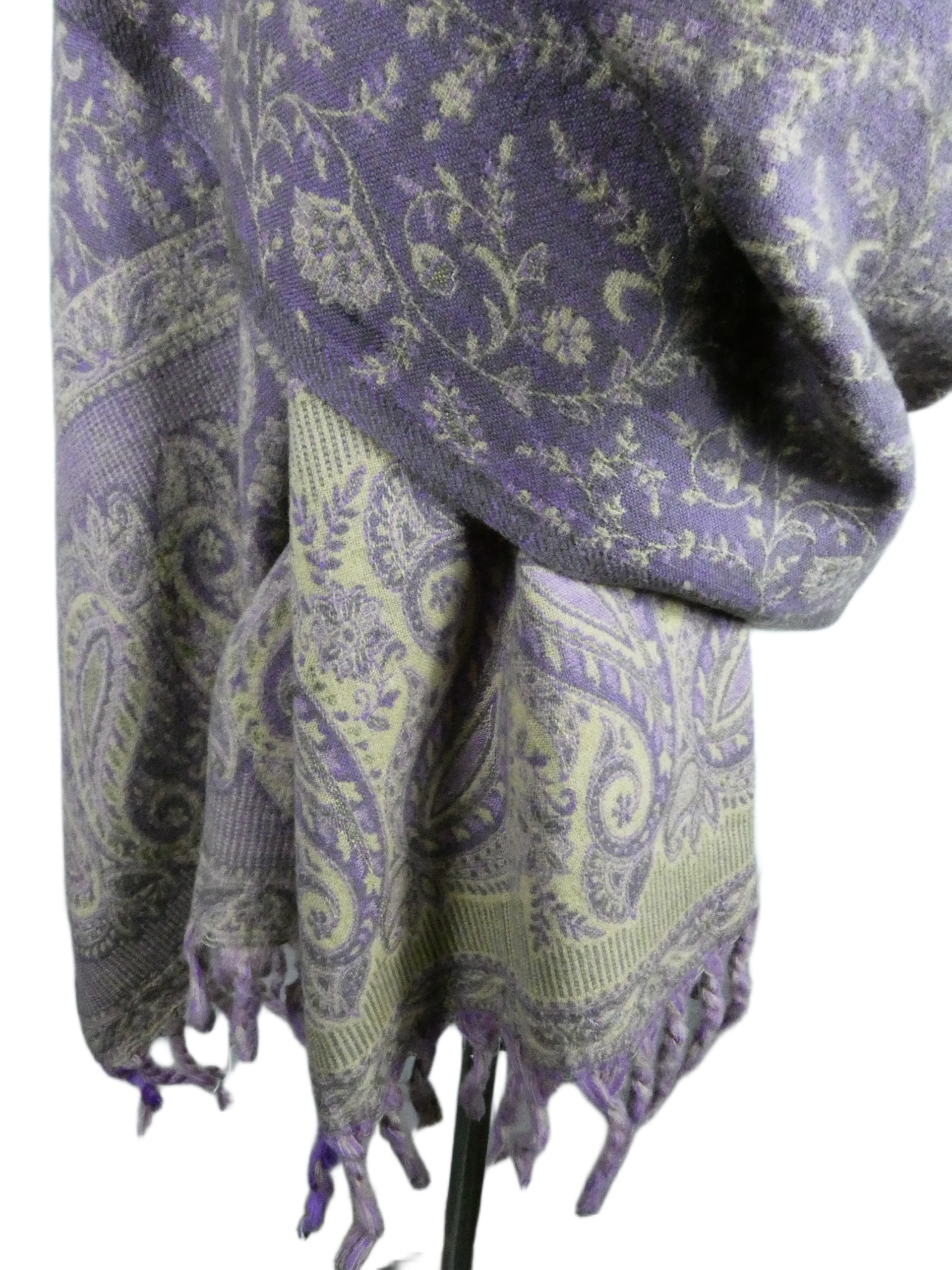 Yakwol Omslagdoek - Paars, Zand - Afbeelding 7