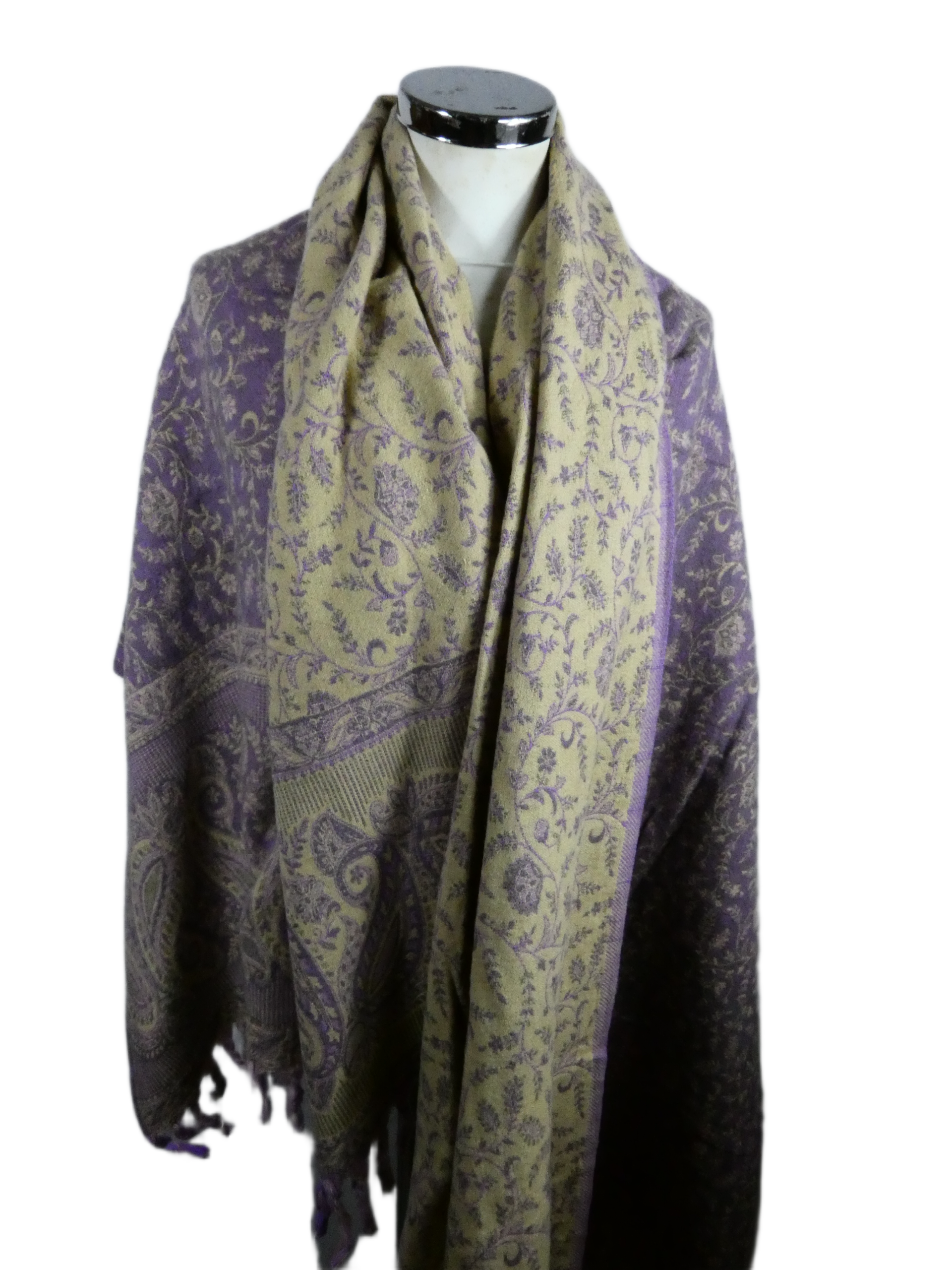 Yakwol Omslagdoek - Paars, Zand - Afbeelding 9