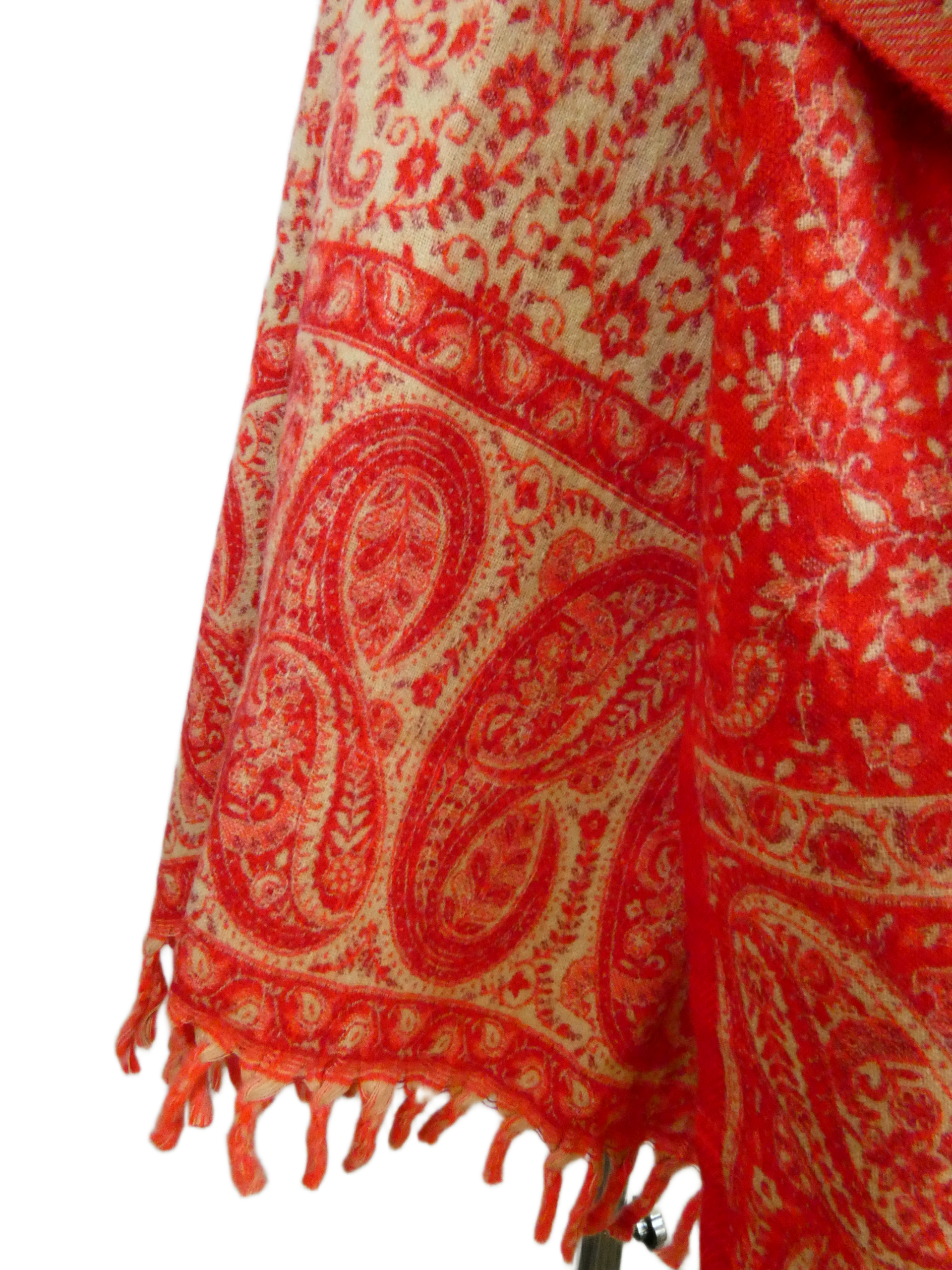 Yakwol Omslagdoek - Rood, Zand - Afbeelding 3