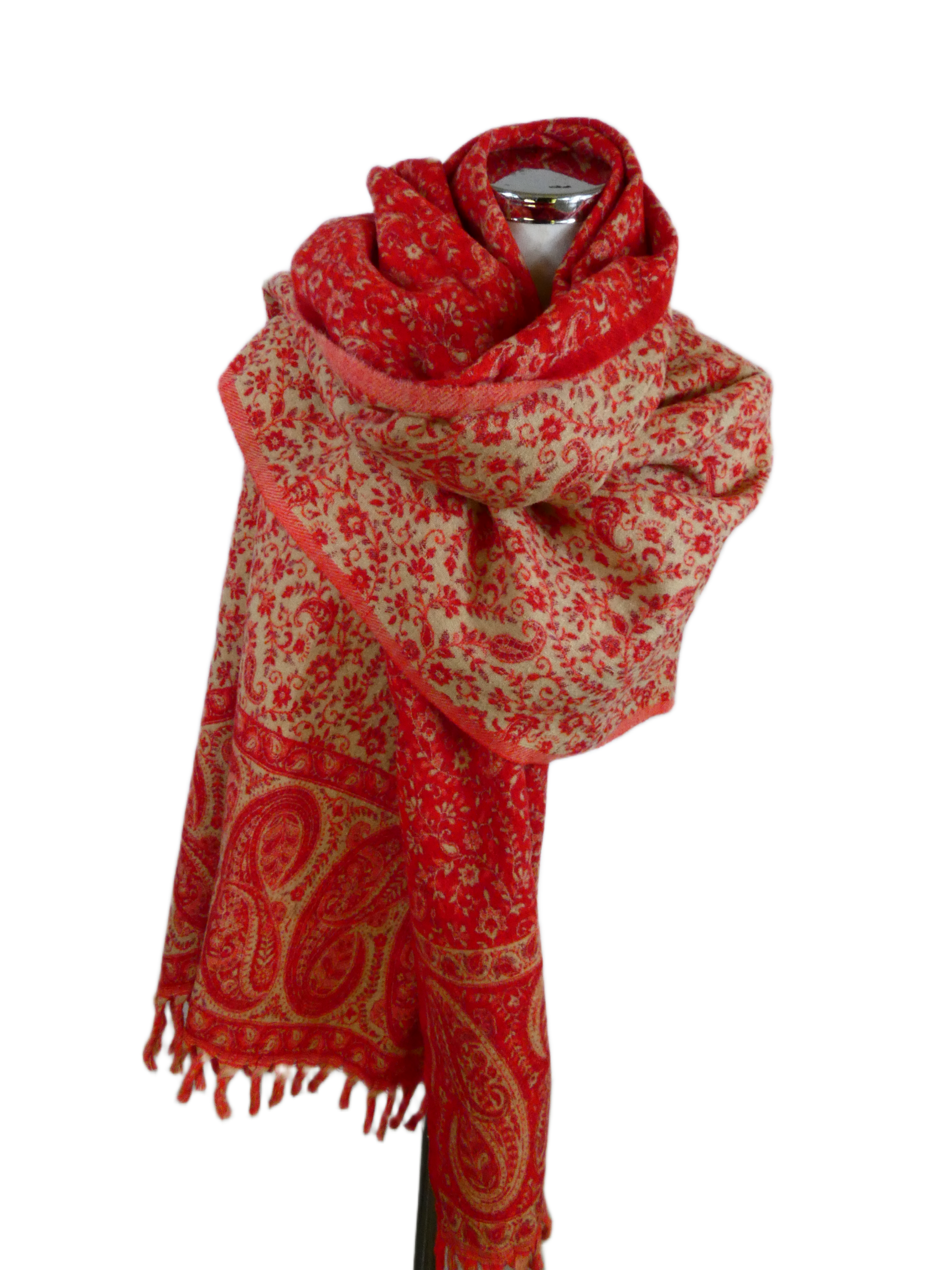 Yakwol Omslagdoek - Rood, Zand