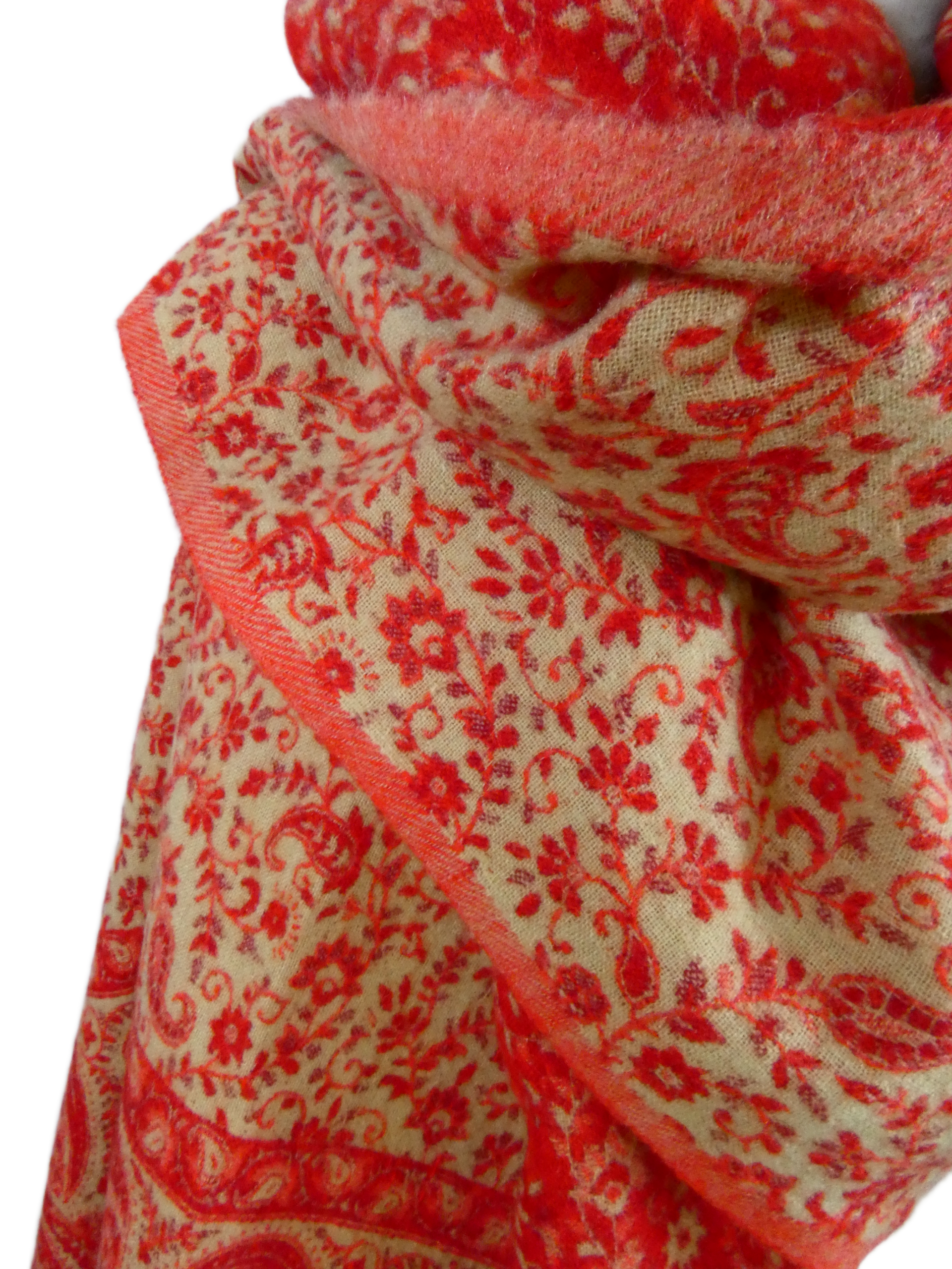 Yakwol Omslagdoek - Rood, Zand - Afbeelding 8