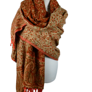Yakwol Omslagdoek - Oranje, Rood, Zand