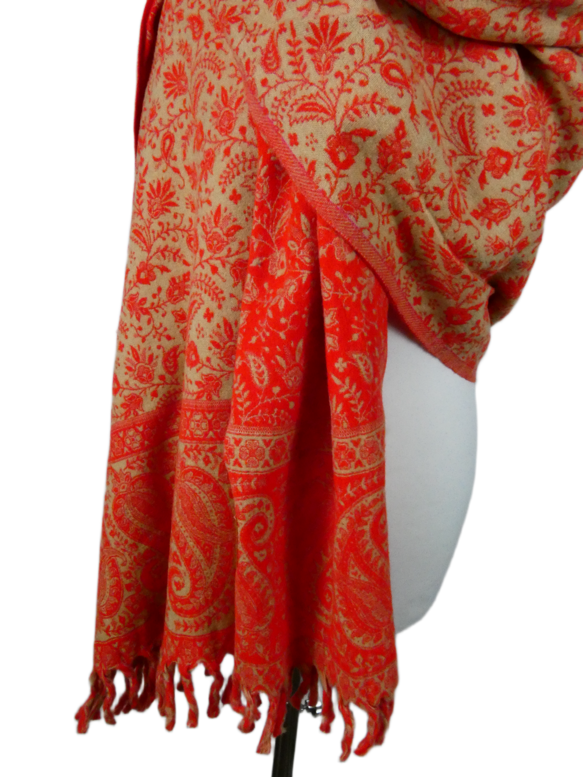 Yakwol Omslagdoek - Rood, Zand - Afbeelding 5