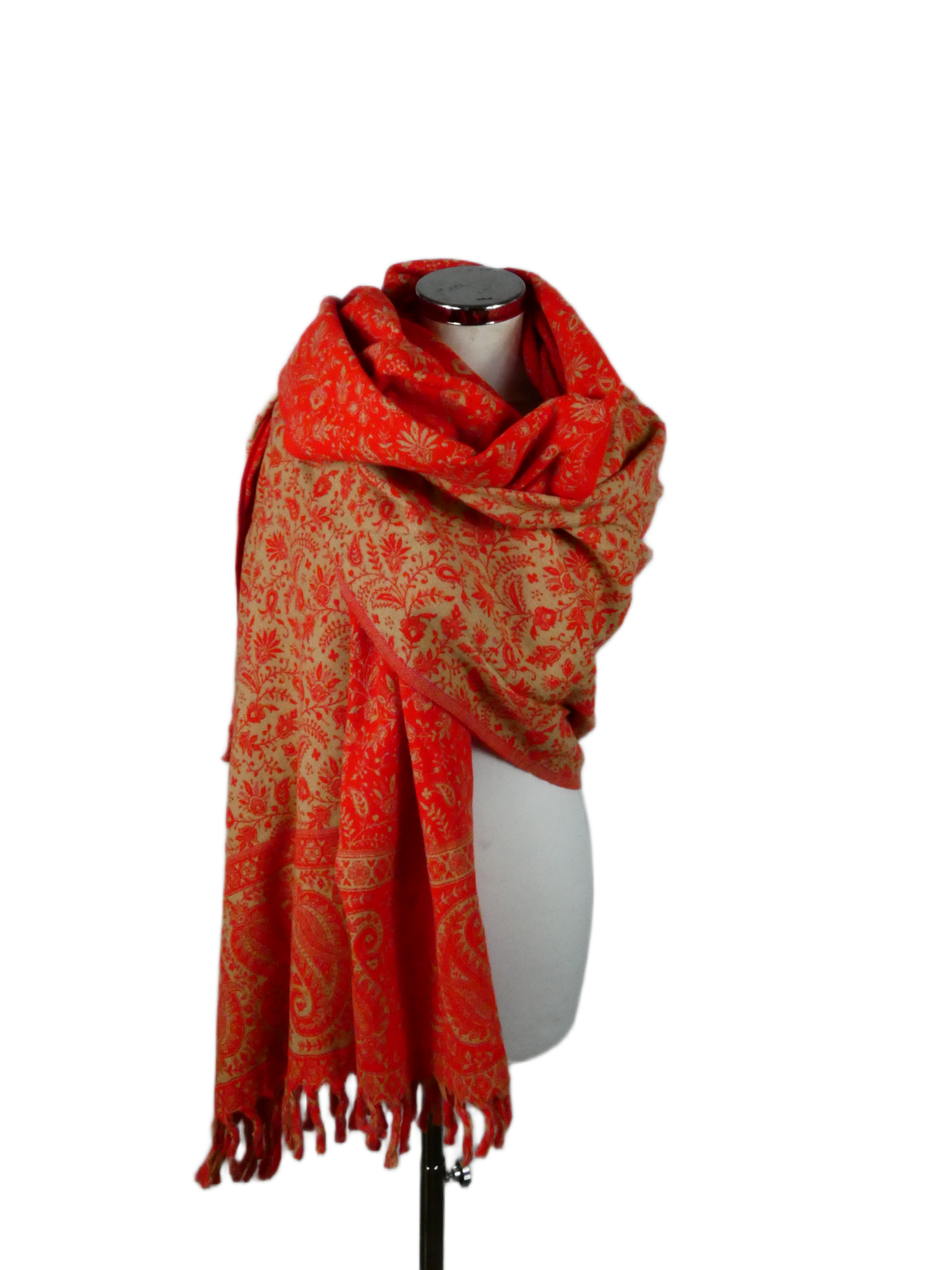 Yakwol Omslagdoek - Rood, Zand