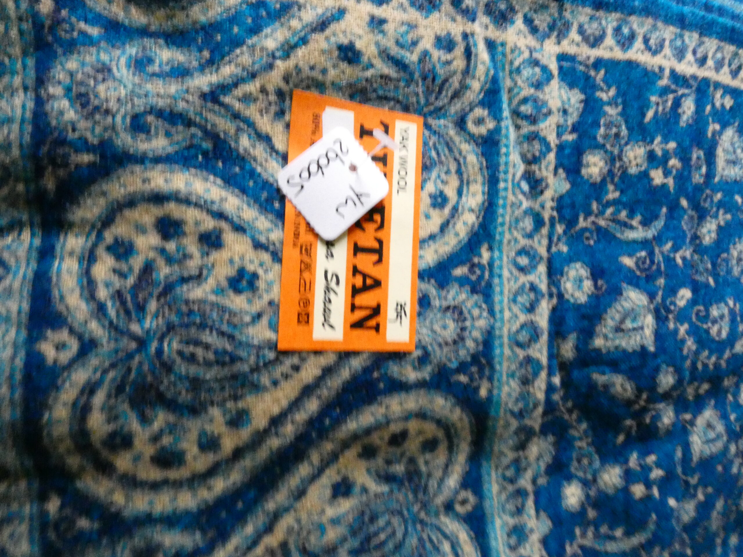 Yakwol Omslagdoek -Blauw, Zand - Afbeelding 3