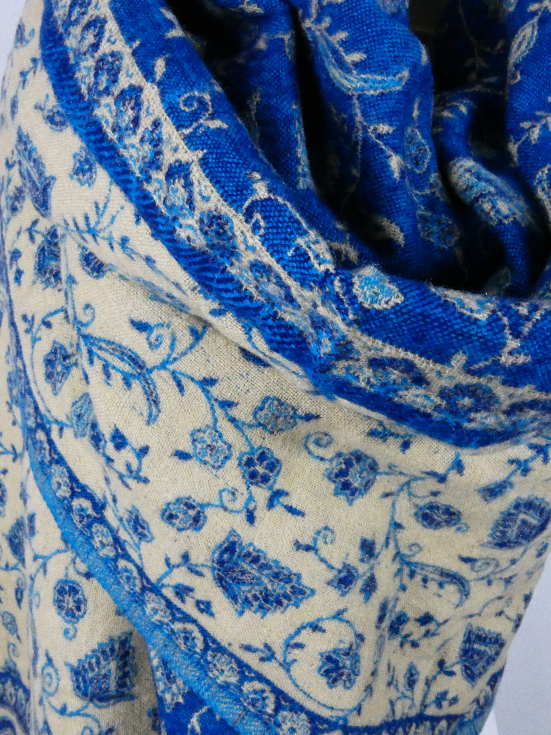 Yakwol Omslagdoek -Blauw, Zand - Afbeelding 4