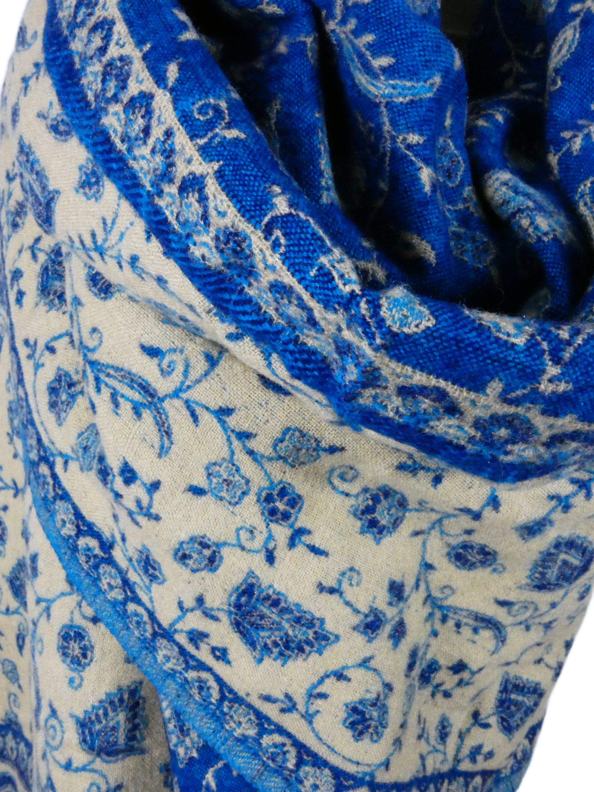 Yakwol Omslagdoek -Blauw, Zand - Afbeelding 5