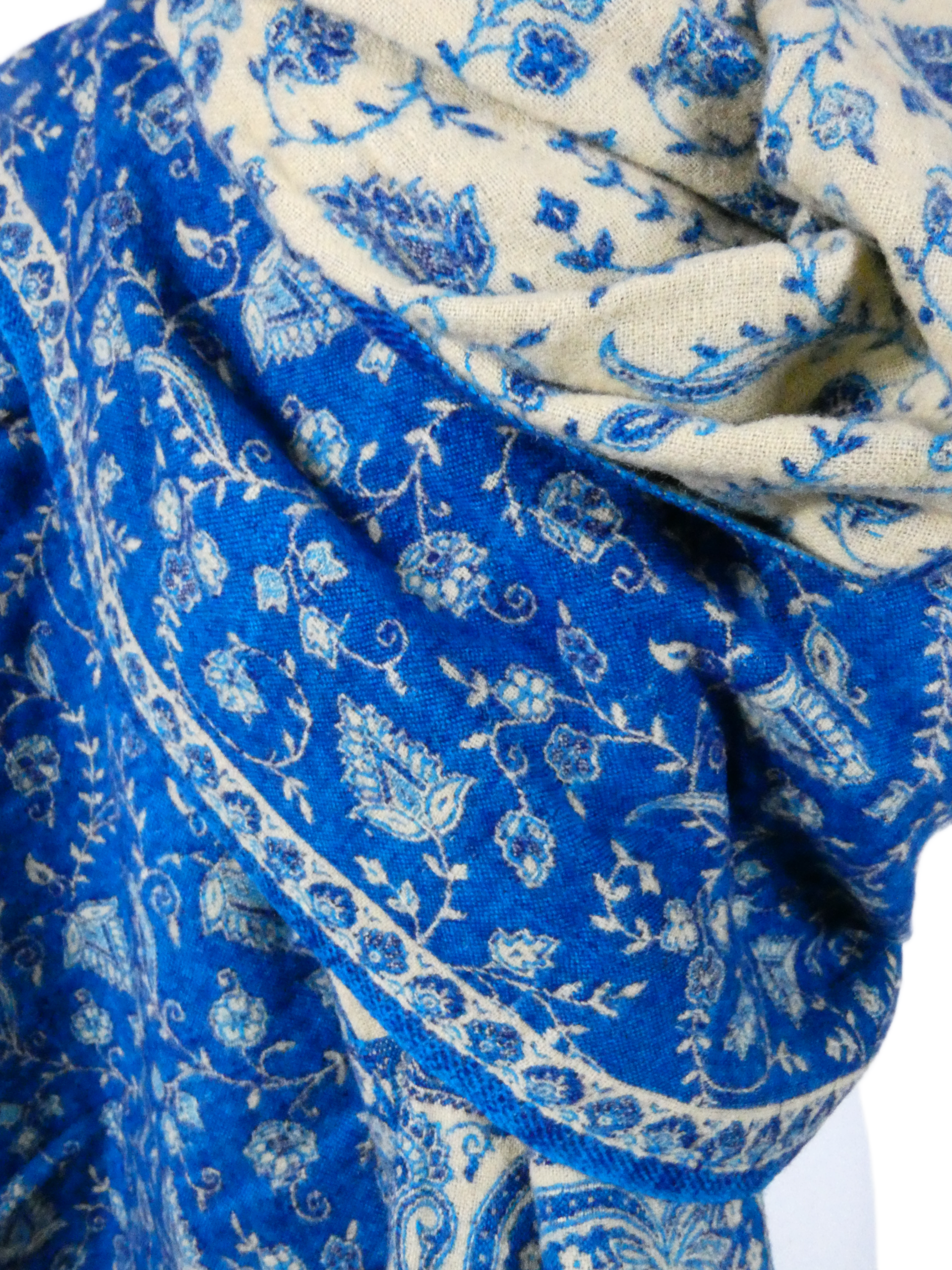 Yakwol Omslagdoek -Blauw, Zand - Afbeelding 8