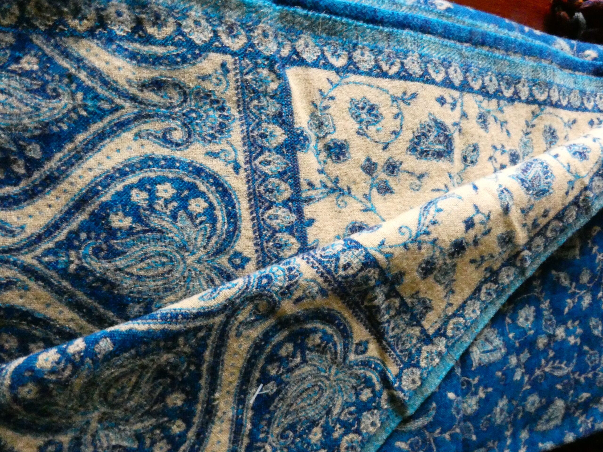 Yakwol Omslagdoek -Blauw, Zand - Afbeelding 11