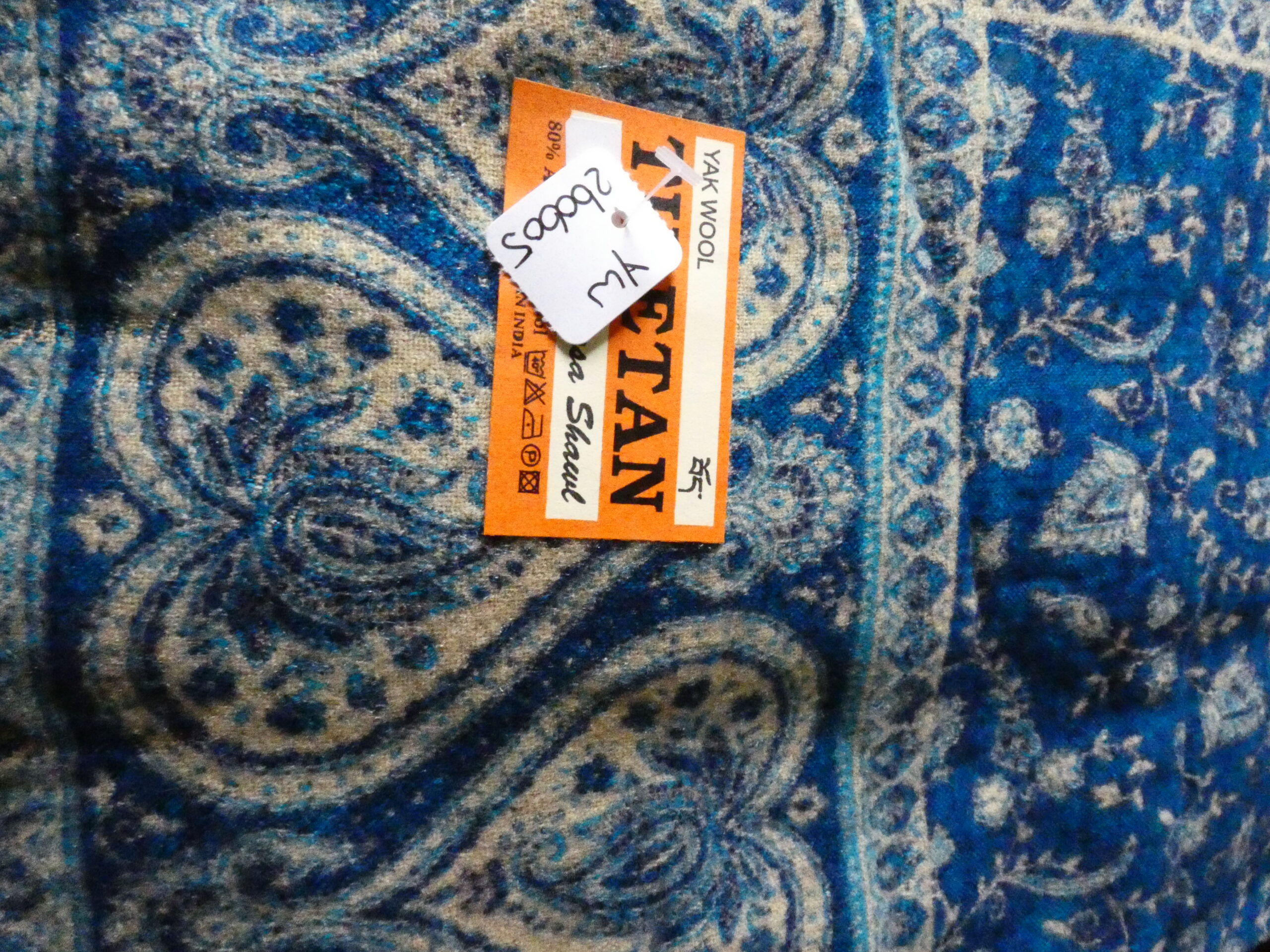 Yakwol Omslagdoek -Blauw, Zand - Afbeelding 12